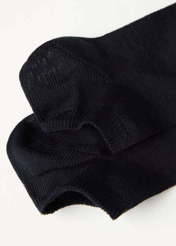 Calcetines Calzedonia Light Algodon Ankle Corta Niños Azules | CL3116LH