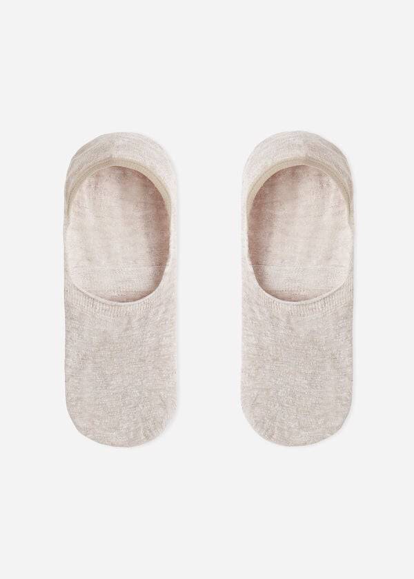 Calcetines Calzedonia Linen and Viscose Invisible Mujer Beige | CL2216OR