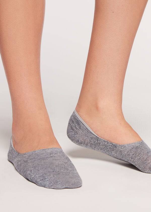 Calcetines Calzedonia Linen and Viscose Invisible Mujer Azules | CL2218AP