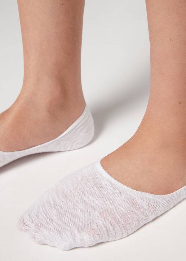 Calcetines Calzedonia Linen and Viscose Invisible Mujer Blancas | CL2219SO