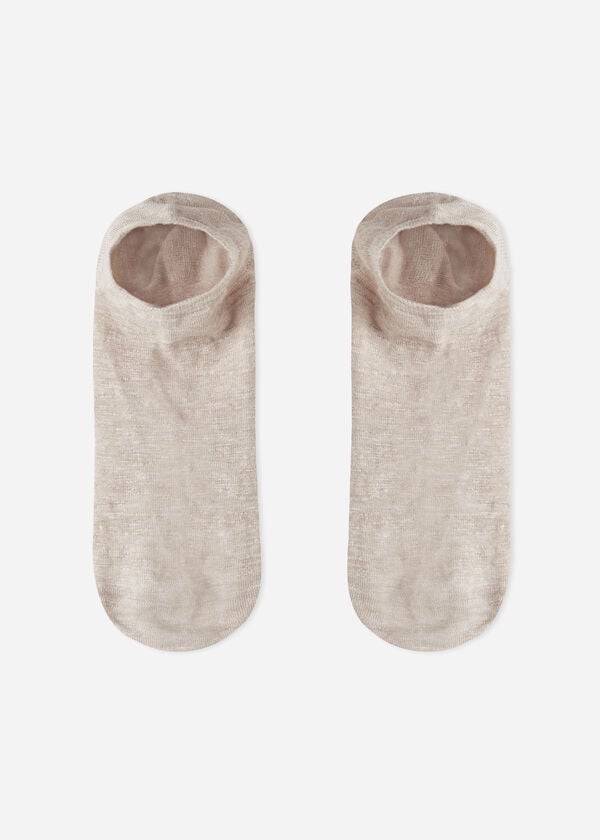 Calcetines Calzedonia Linen and Viscose No-show Mujer Beige | CL2295PQ