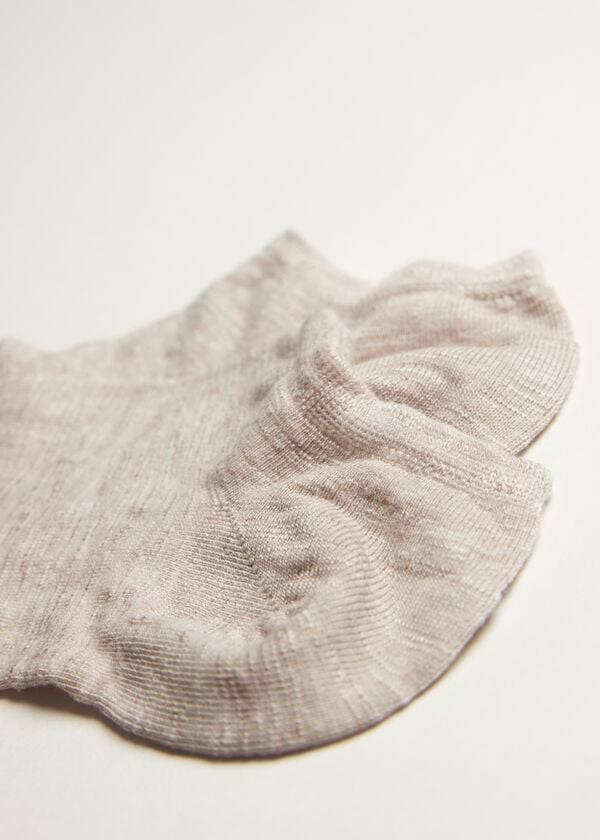 Calcetines Calzedonia Linen and Viscose No-show Mujer Beige | CL2295PQ