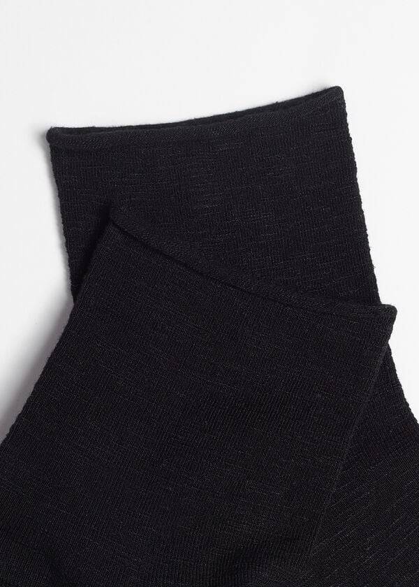 Calcetines Calzedonia Linen and Viscose Corta Mujer Negras | CL2446PQ