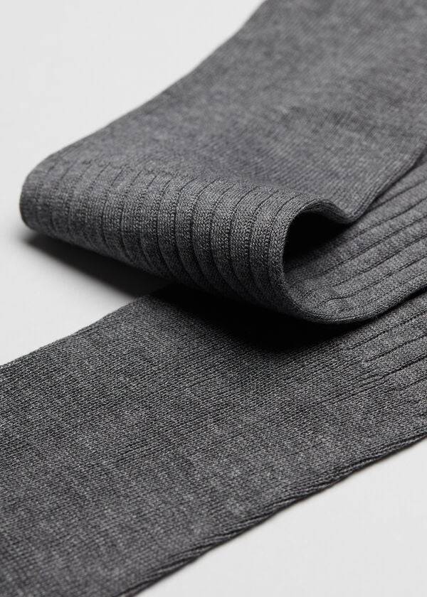 Calcetines Calzedonia Lisle Thread Acanalado Long Hombre Gris | CL2751EX