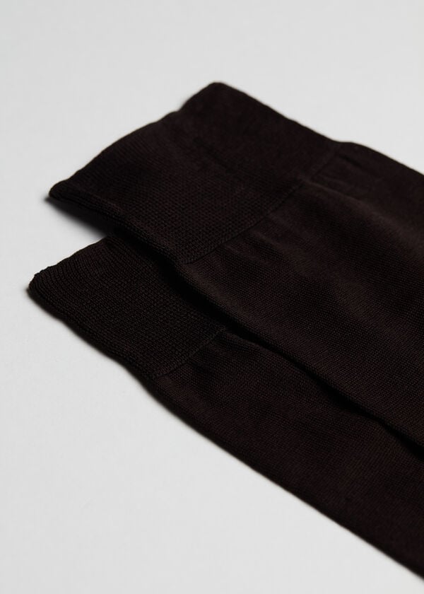 Calcetines Calzedonia Lisle Thread Crew Hombre Marrones | CL2804XF