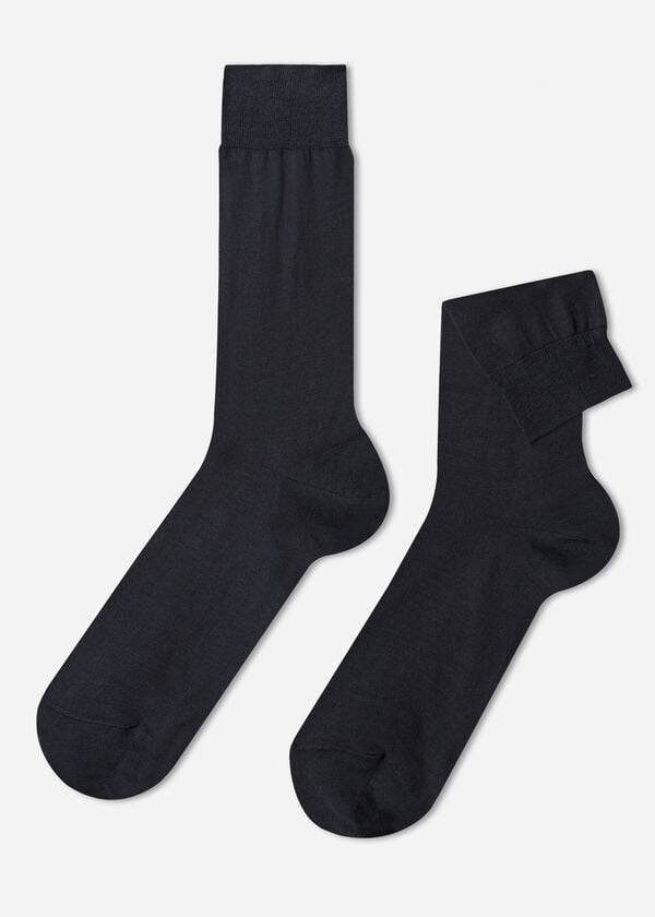 Calcetines Calzedonia Lisle Thread Crew Hombre Gris Azules | CL2805ZG