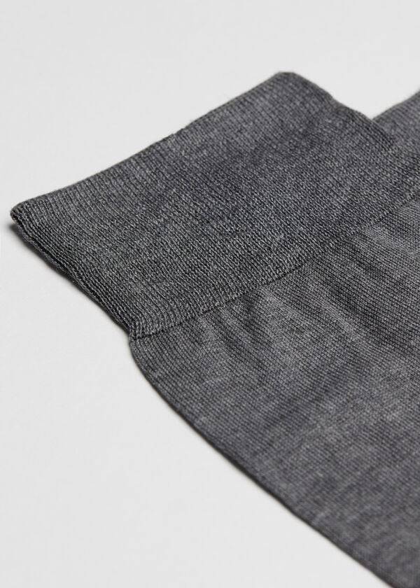 Calcetines Calzedonia Lisle Thread Crew Hombre Gris | CL2810GL