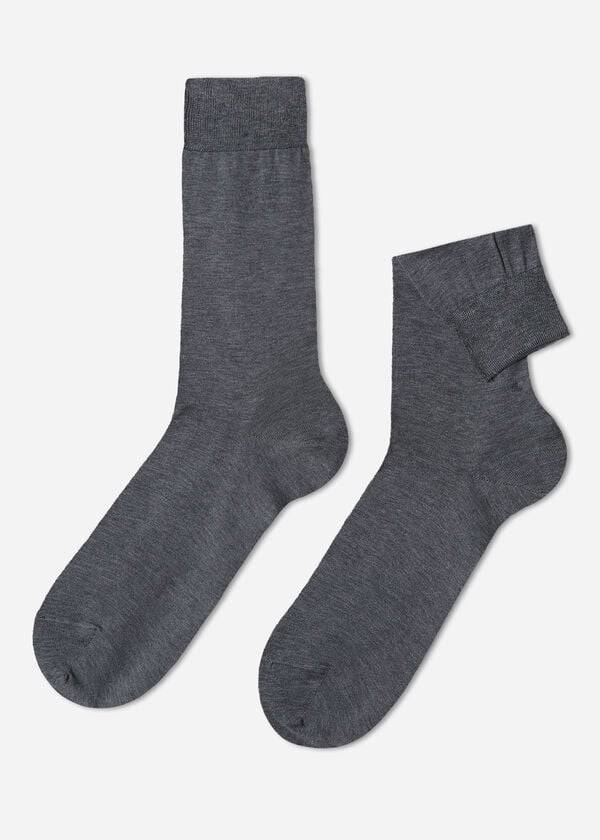 Calcetines Calzedonia Lisle Thread Crew Hombre Gris | CL2810GL
