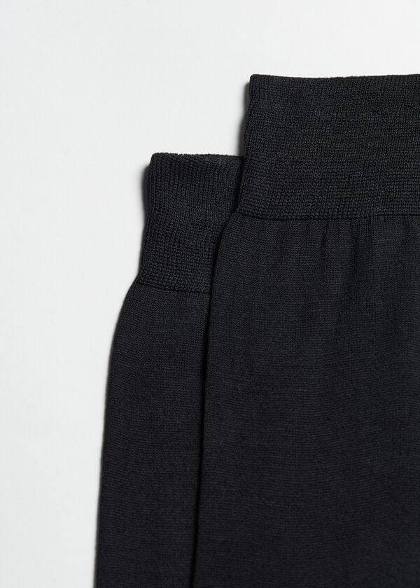 Calcetines Calzedonia Lisle Thread Crew Hombre Negras | CL2811FM