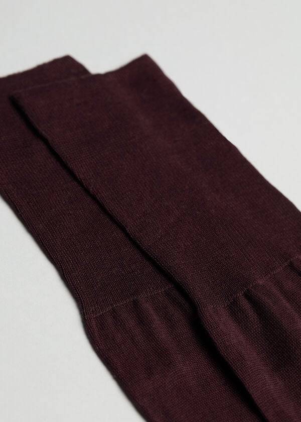 Calcetines Calzedonia Lisle Thread Long Hombre Burdeos | CL2761LH