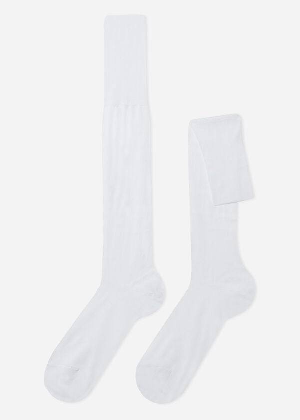 Calcetines Calzedonia Lisle Thread Long Hombre Blancas | CL2764HK