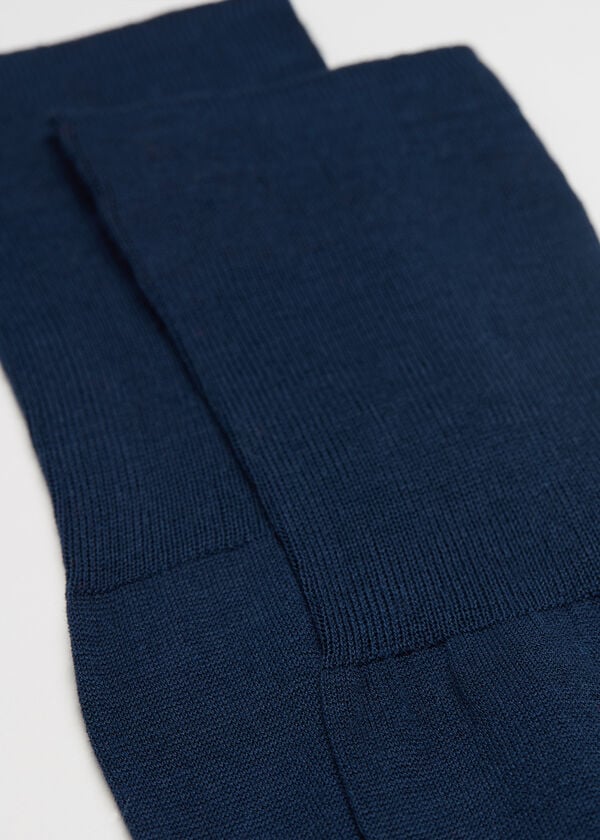 Calcetines Calzedonia Lisle Thread Long Hombre Azul Marino | CL2765HK