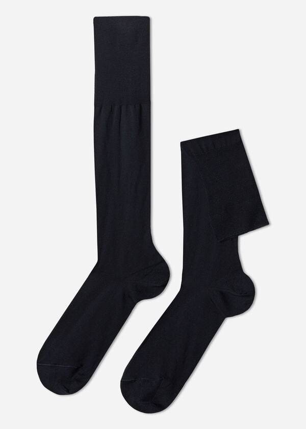 Calcetines Calzedonia Lisle Thread Long Hombre Azules | CL2766GL