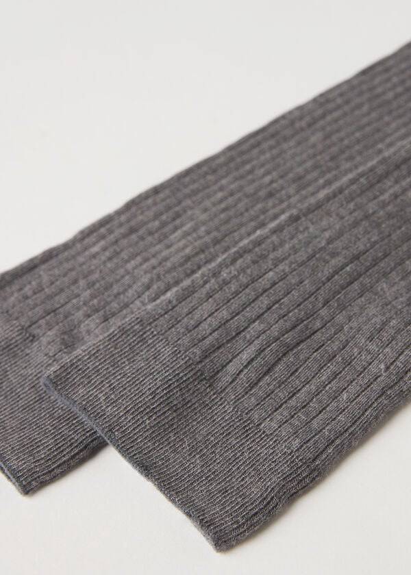 Calcetines Calzedonia Long Acanalado Cashmere Mujer Gris | CL2244AP