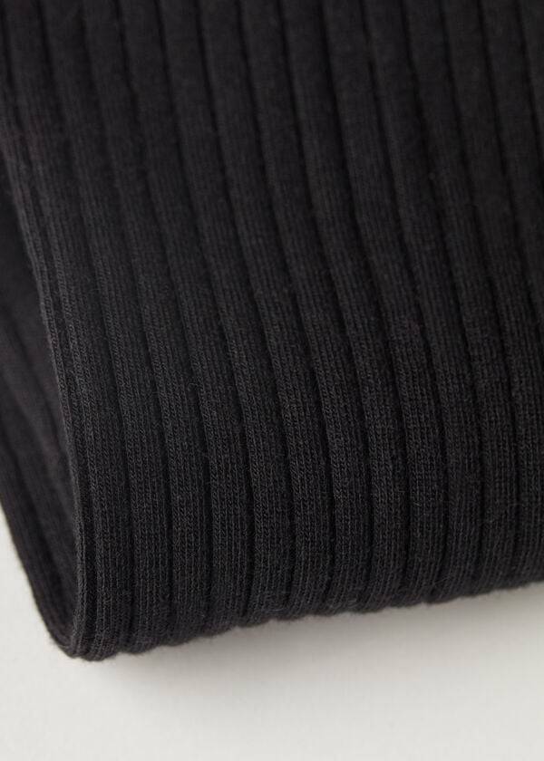 Calcetines Calzedonia Long Acanalado Cashmere Mujer Negras | CL2246DN