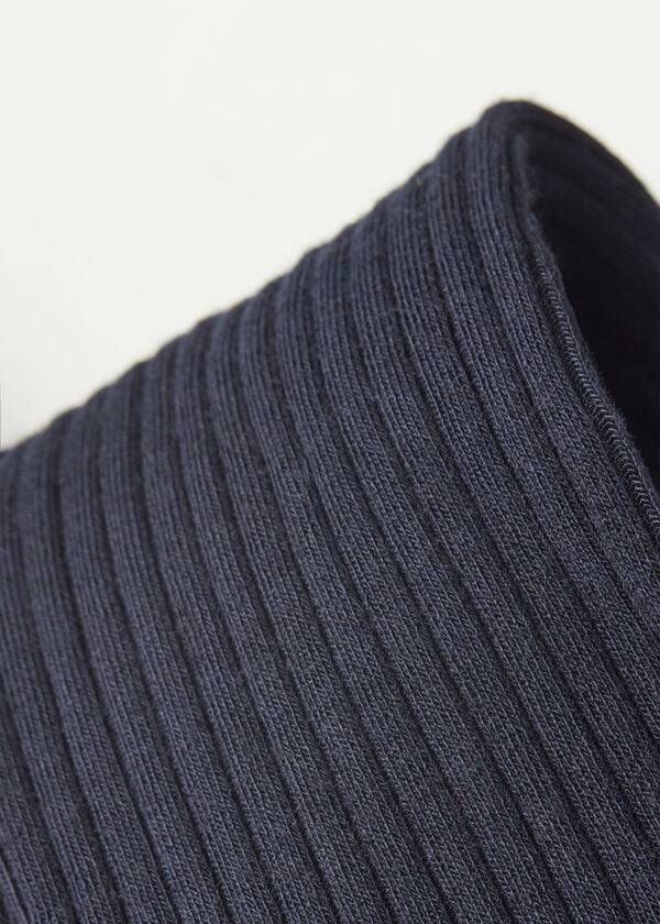Calcetines Calzedonia Long Acanalado Cashmere Mujer Azules | CL2247FM