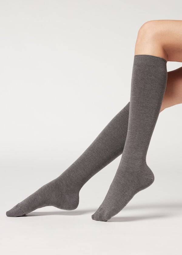 Calcetines Calzedonia Long with Cashmere Mujer Gris | CL2250JJ
