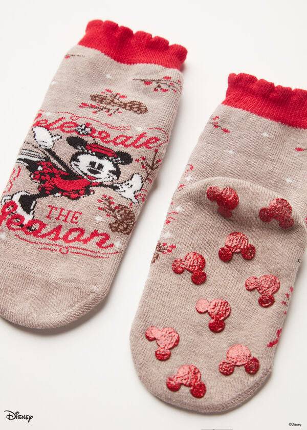 Calcetines Calzedonia Non-slip Disney Minnie Mouse Christmas Corta Niños Marrones | CL3117KI