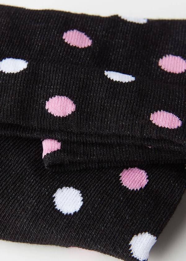 Calcetines Calzedonia Polka Dot Pattern Corta Mujer Negras | CL2469DN