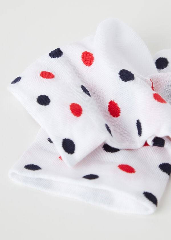 Calcetines Calzedonia Polka Dot Pattern Corta Mujer Blancas | CL2471AP