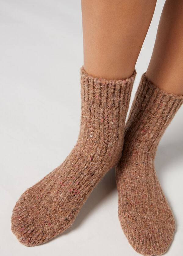 Calcetines Calzedonia Soft Corta House Mujer Marrones | CL2537VD