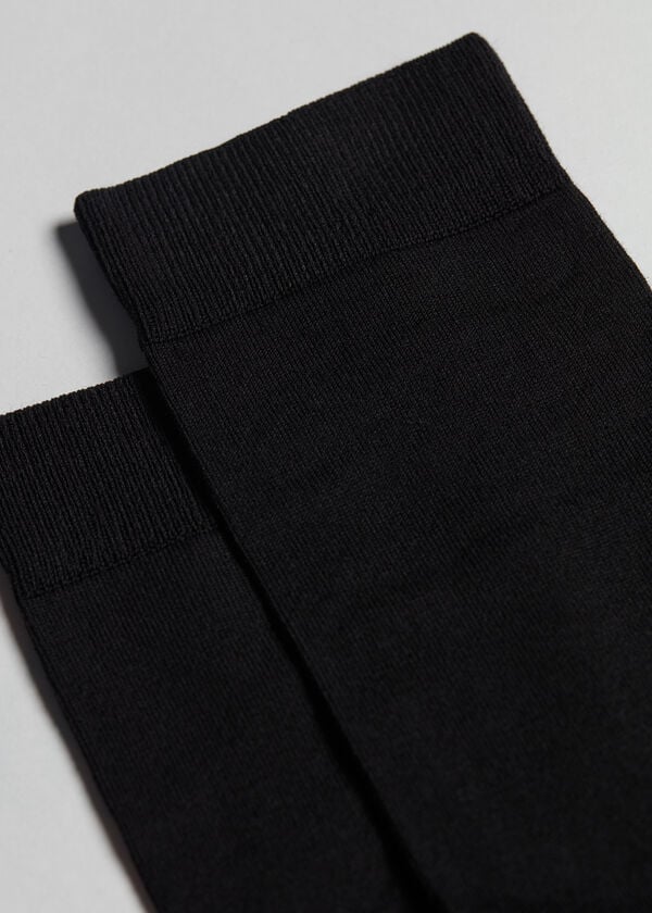 Calcetines Calzedonia Stretch Algodon Crew Hombre Negras | CL2817IS