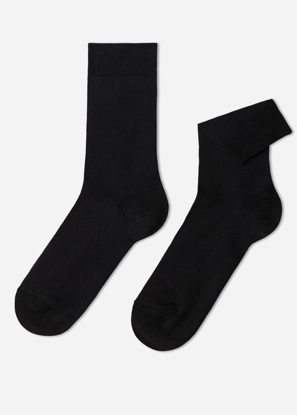 Calcetines Calzedonia Stretch Algodon Crew Hombre Negras | CL2817IS
