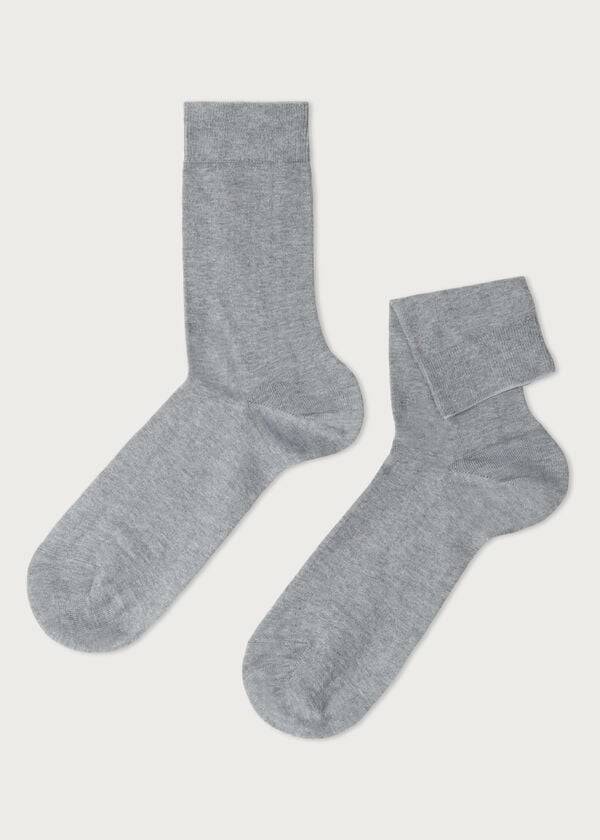 Calcetines Calzedonia Stretch Algodon Crew Hombre Gris | CL2837GL