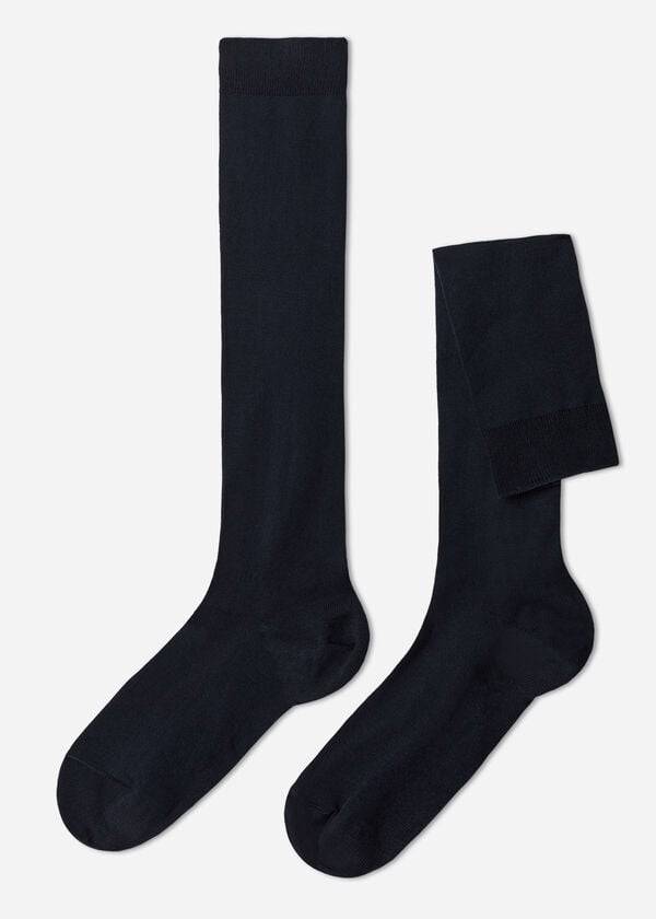 Calcetines Calzedonia Stretch Algodon Long Hombre Azules | CL2771PQ