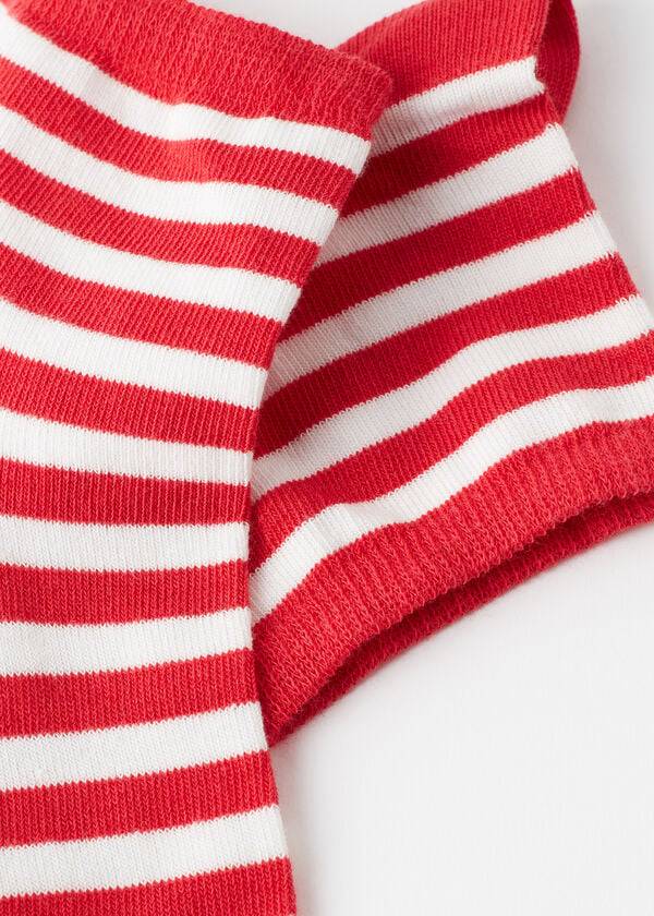 Calcetines Calzedonia Stripe Patterned Corta Mujer Rojas | CL2547DN