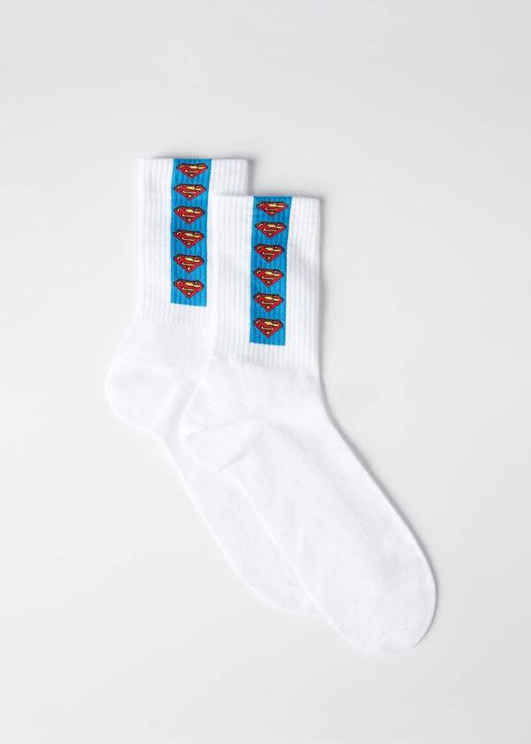 Calcetines Calzedonia Superman Crew Hombre Blancas Azules | CL2858SO