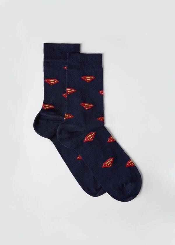 Calcetines Calzedonia Superman Crew Hombre Azules | CL2859AP