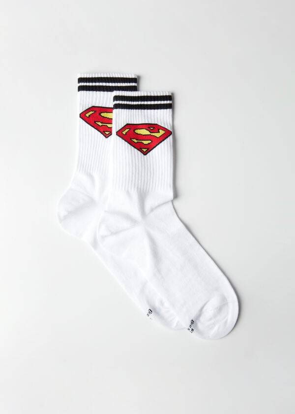 Calcetines Calzedonia Superman Crew Hombre Blancas | CL2860PQ