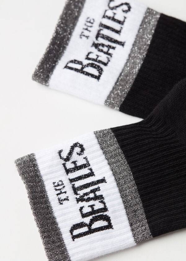 Calcetines Calzedonia The Beatles Logo Corta Mujer Negras | CL2550PQ