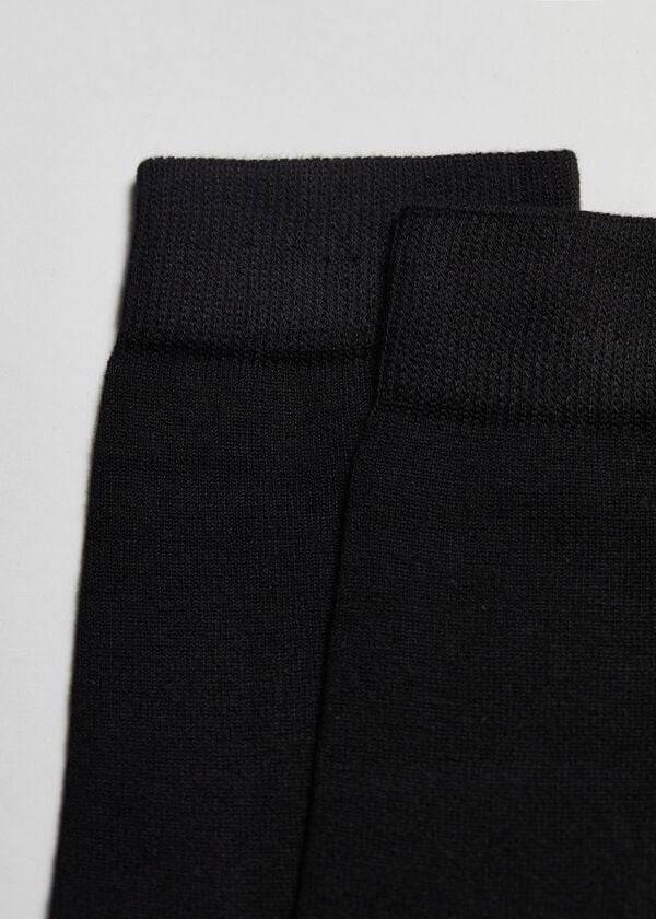 Calcetines Calzedonia Warm Algodon Crew Hombre Negras | CL2824QZ