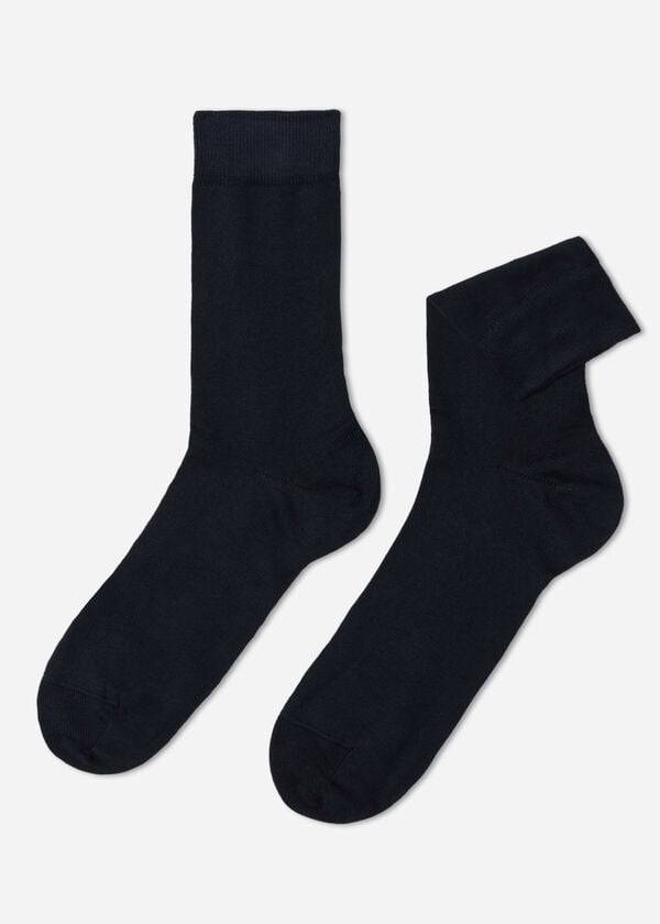 Calcetines Calzedonia Warm Algodon Crew Hombre Azules | CL2825MA