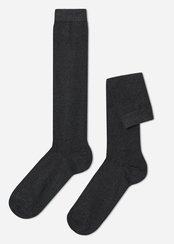 Calcetines Calzedonia Warm Algodon Long Hombre Gris Azules | CL2779WY