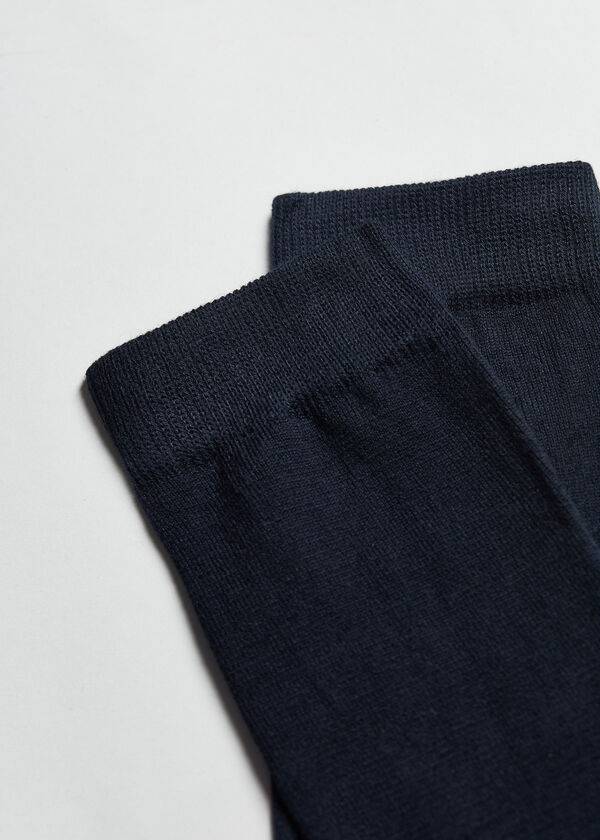 Calcetines Calzedonia Warm Algodon Long Hombre Azules | CL2782NB