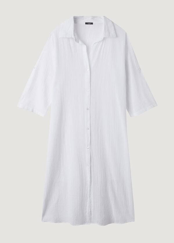 Cubrirlos Calzedonia Algodon Maxi Shirt Mujer Blancas | CL2070LH