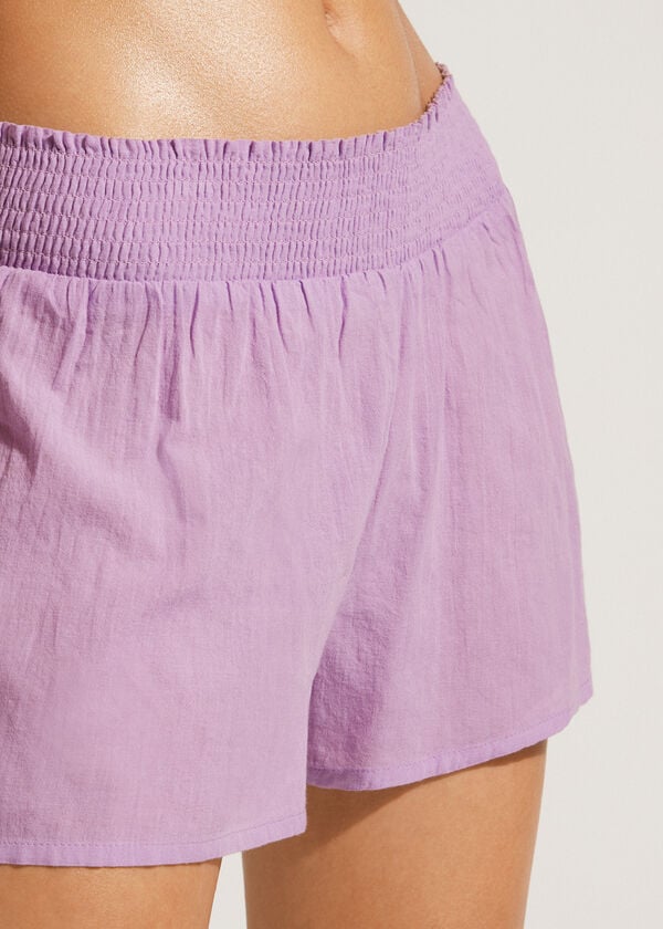 Cubrirlos Calzedonia Algodon Shorts Mujer Moradas | CL2120JJ