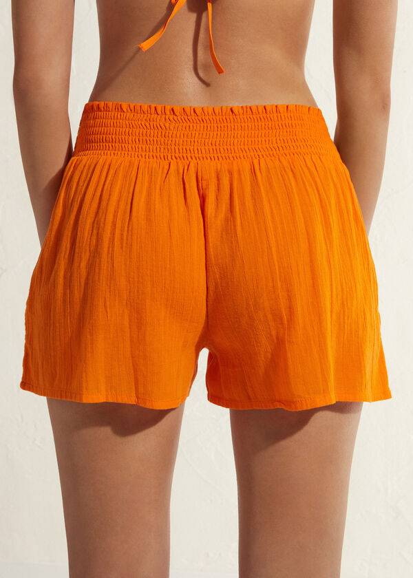 Cubrirlos Calzedonia Algodon Shorts Mujer Naranjas | CL2121KI