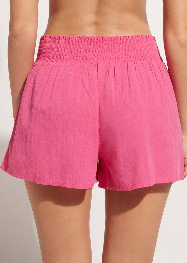 Cubrirlos Calzedonia Algodon Shorts Mujer Rosas | CL2123ZG