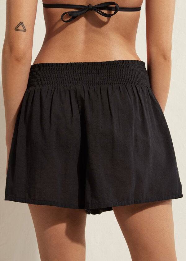 Cubrirlos Calzedonia Algodon Shorts Mujer Negras | CL2125CE
