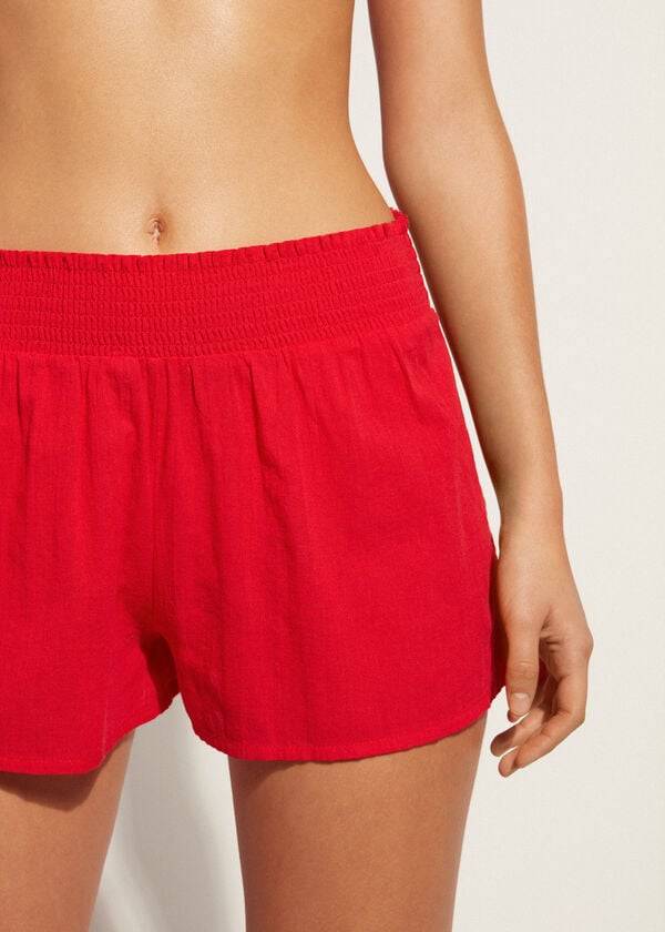 Cubrirlos Calzedonia Algodon Shorts Sexy Mujer Rojas | CL2128NB