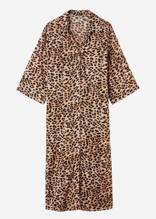 Cubrirlos Calzedonia Animal Patterned Midi Shirt Mujer Marrones | CL2067HK