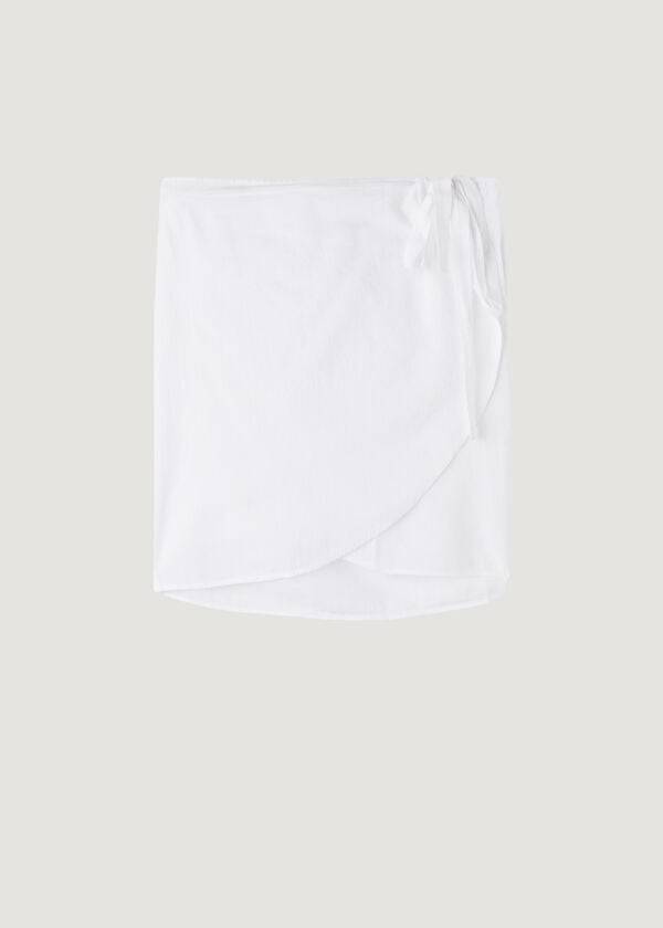 Cubrirlos Calzedonia Corta Wrap Sarong Mujer Blancas | CL2141SO