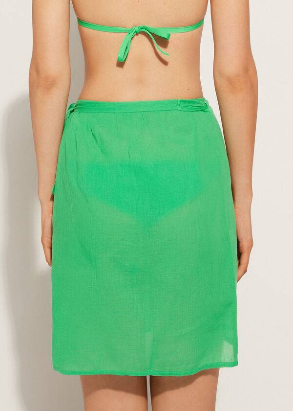 Cubrirlos Calzedonia Corta Wrap Sarong Mujer Verde | CL2142DN