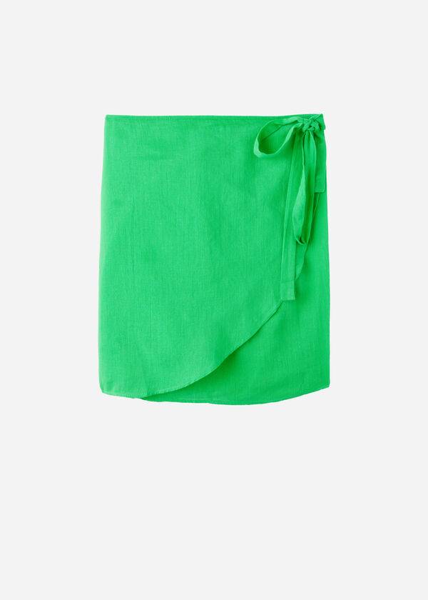Cubrirlos Calzedonia Corta Wrap Sarong Mujer Verde | CL2142DN