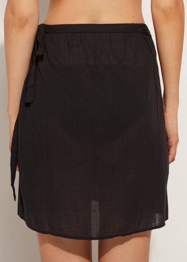 Cubrirlos Calzedonia Corta Wrap Sarong Mujer Negras | CL2143FM