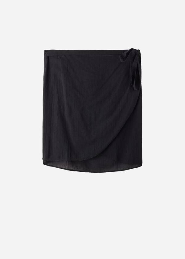 Cubrirlos Calzedonia Corta Wrap Sarong Mujer Negras | CL2143FM